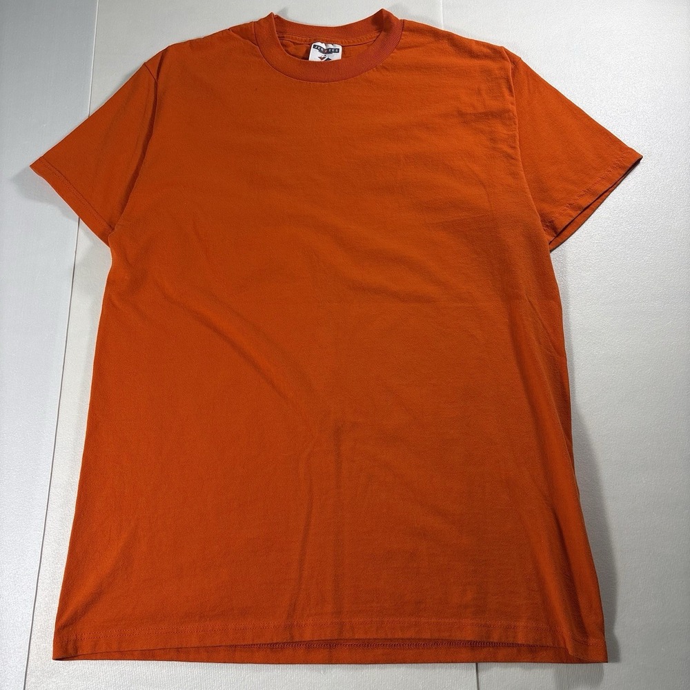 Vintage Jerzees Heavyweight Blend Blank Orange T-Shirt Made USA Adult L